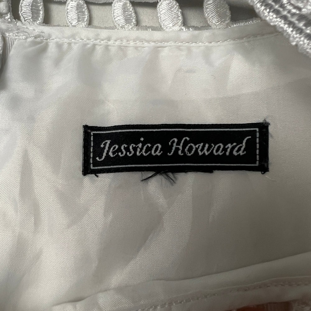 Jessica Howard White Sleeveless Dress‎ Cutout Neckline Sheath Career Party 14 - Picture 4 of 12